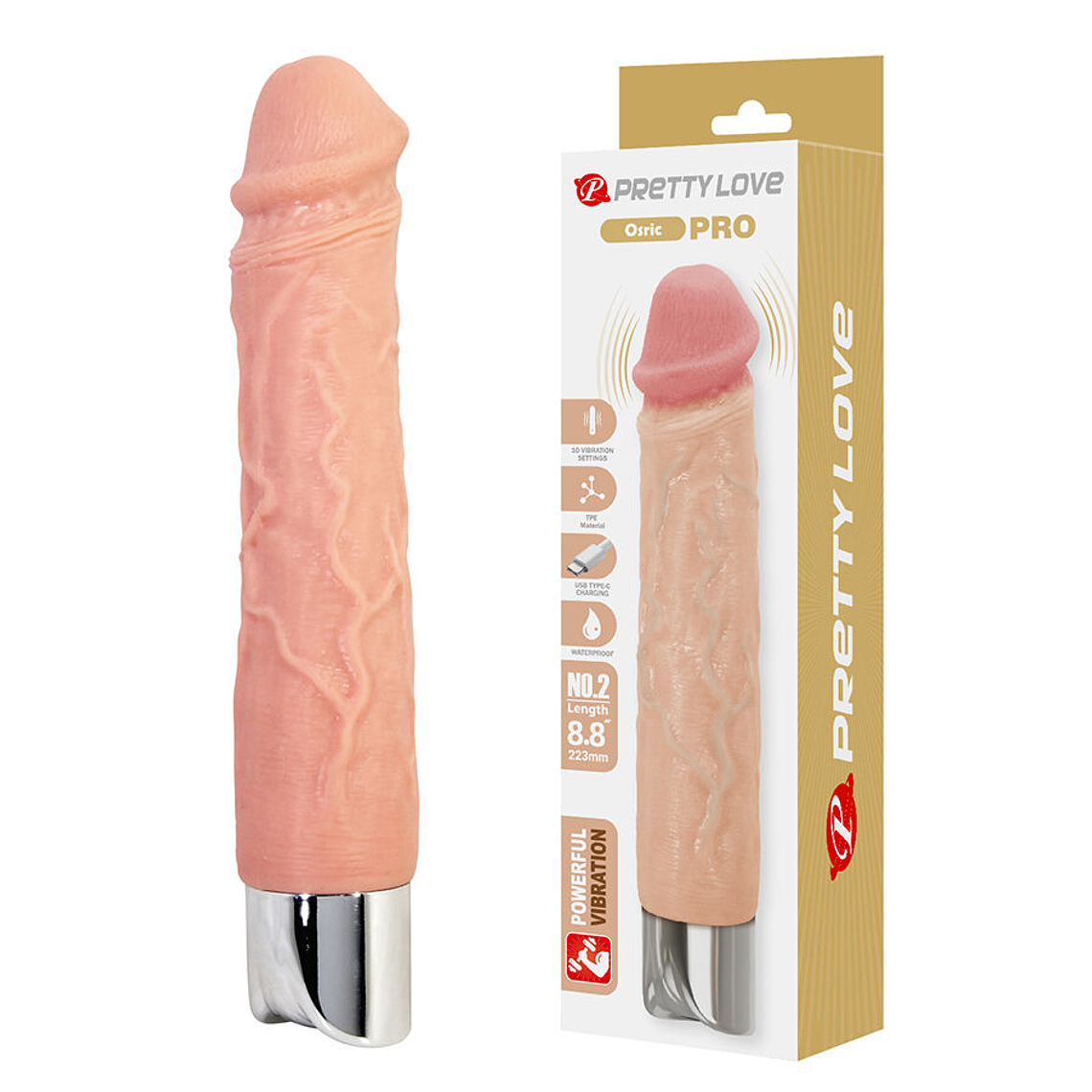 Vibrador Realista Osric Pro Pretty Love Flexível 10 Funções 1
