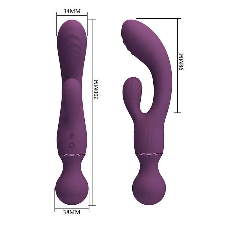 Vibrador Coelho Roxo Pretty Love Ponto G com 10 Modos e USB 9