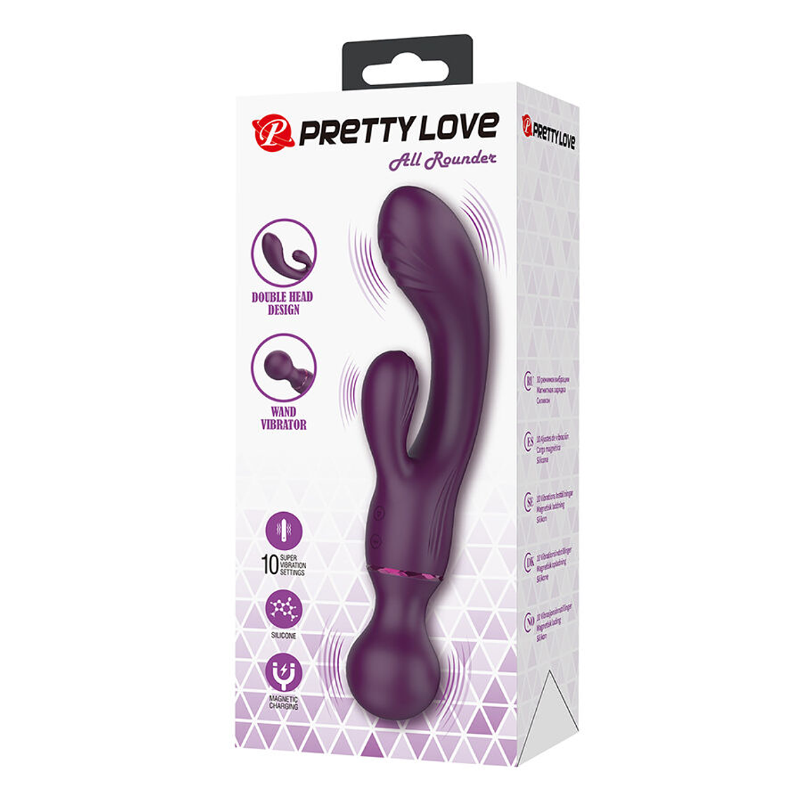 Vibrador Coelho Roxo Pretty Love Ponto G com 10 Modos e USB 10