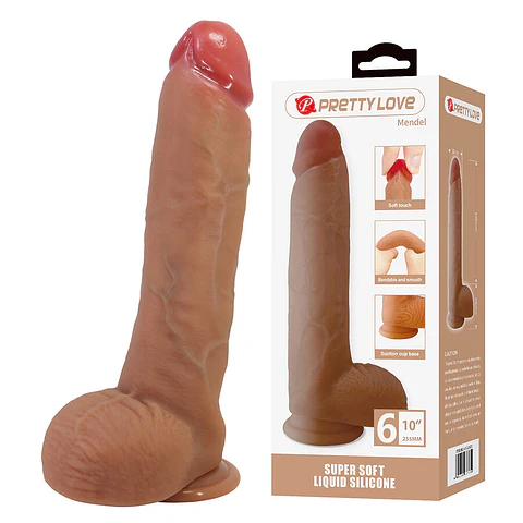 Dildo Realista Mendel Pretty Love 25,5cm com Ventosa e Acabamento Aveludado