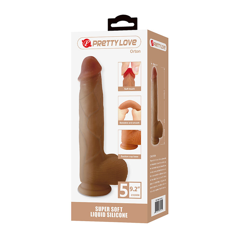 Dildo Realista Orton Pretty Love 23,5cm Silicone com Ventosa e Veios 7