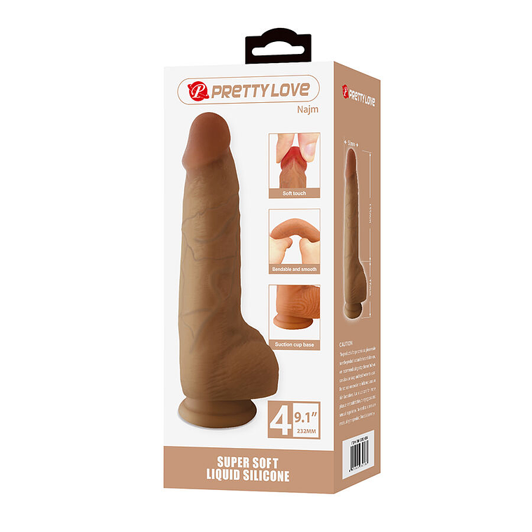 Dildo Realista Najm Pretty Love 23,2cm Silicone Aveludado com Ventosa 7