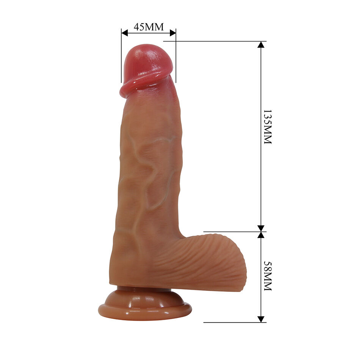 Dildo Realista Duvall Pretty Love 19,3cm Silicone com Ventosa e Veios 6