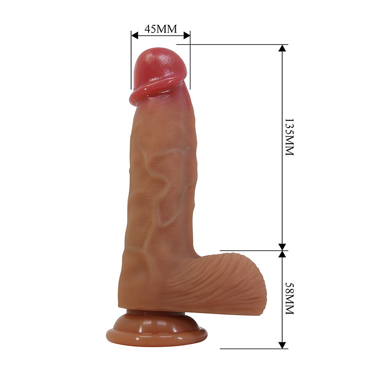 Dildo Realista Duvall Pretty Love 19,3cm Silicone com Ventosa e Veios 6