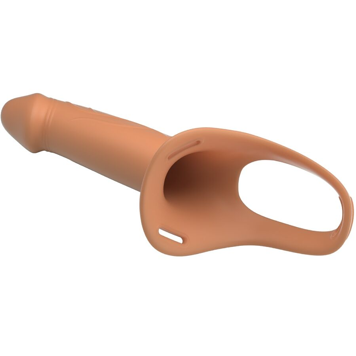 Dildo Oco Landon Pretty Love com Alça Silicone 18cm Pele Clara 4