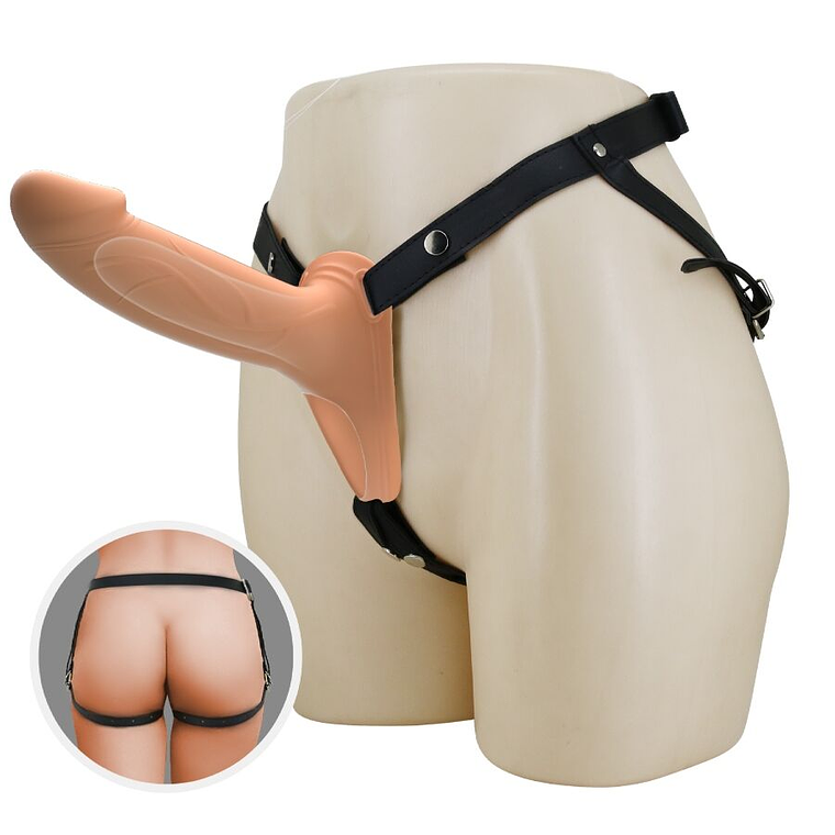 Dildo Oco Landon Pretty Love com Alça Silicone 18cm Pele Clara 3