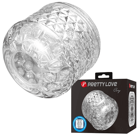Masturbateur transparent à double entrée Cary Pretty Love avec textures 3D
