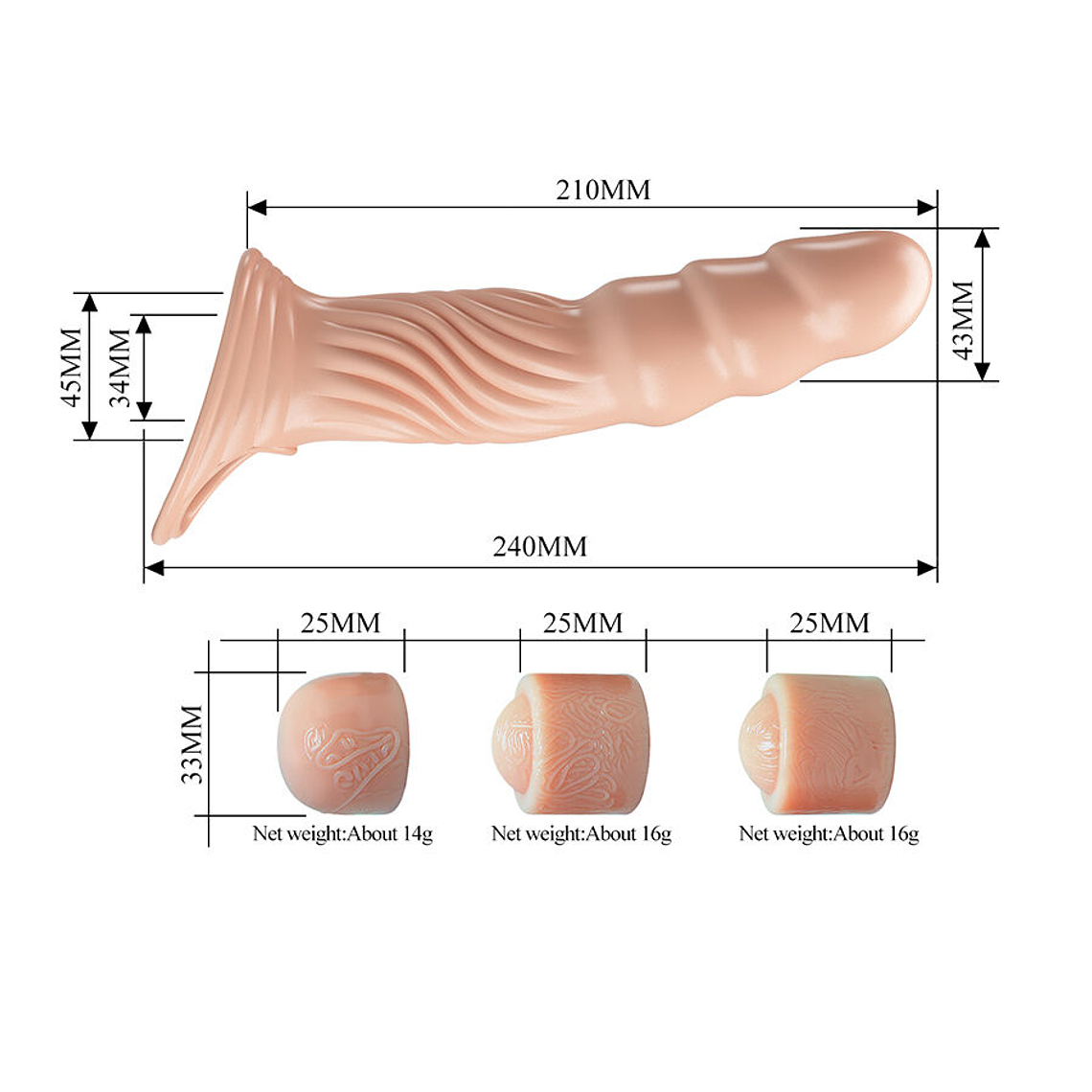 Capa Peniana Pretty Love Texturizada com 3 Extensores Ajustáveis TPE 8