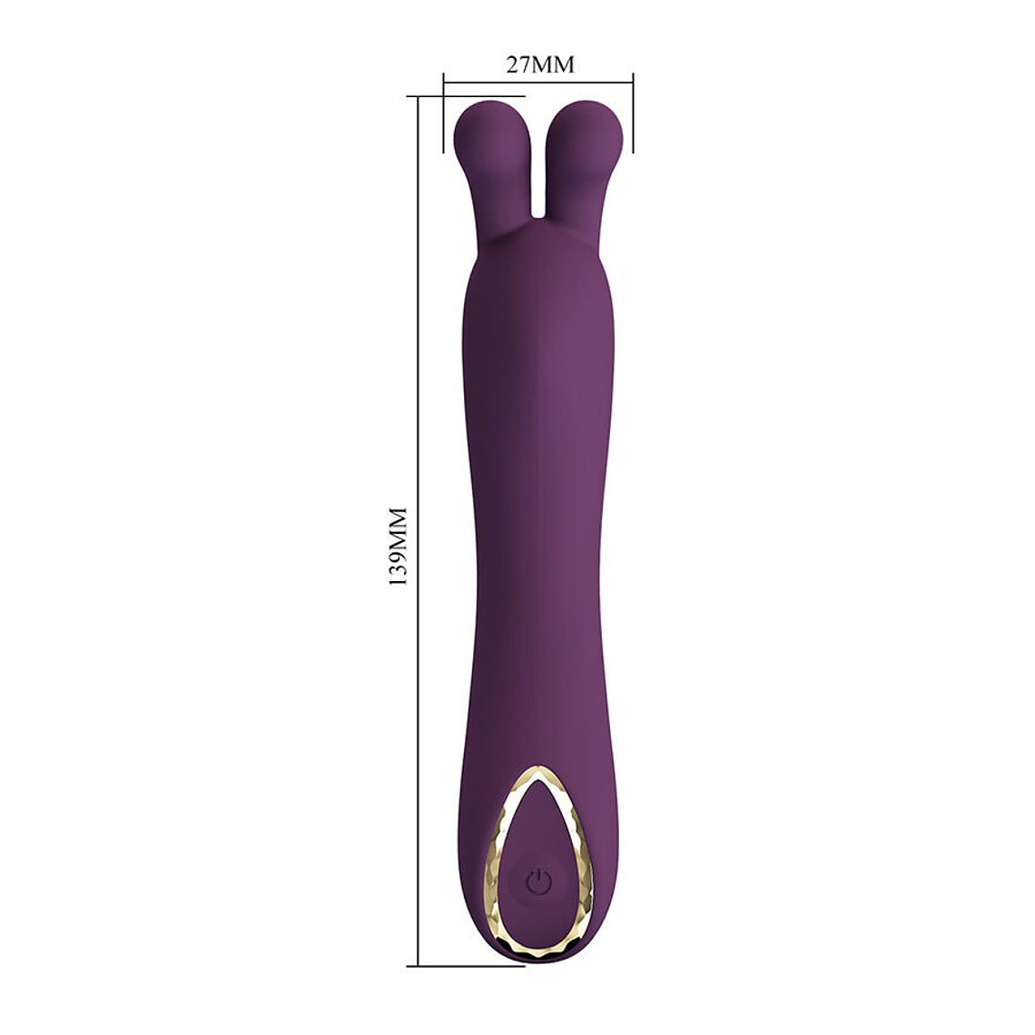 Vibrador DJ Rabbit Pretty Love morado para el punto G con anillo dorado, 10 modos. 9
