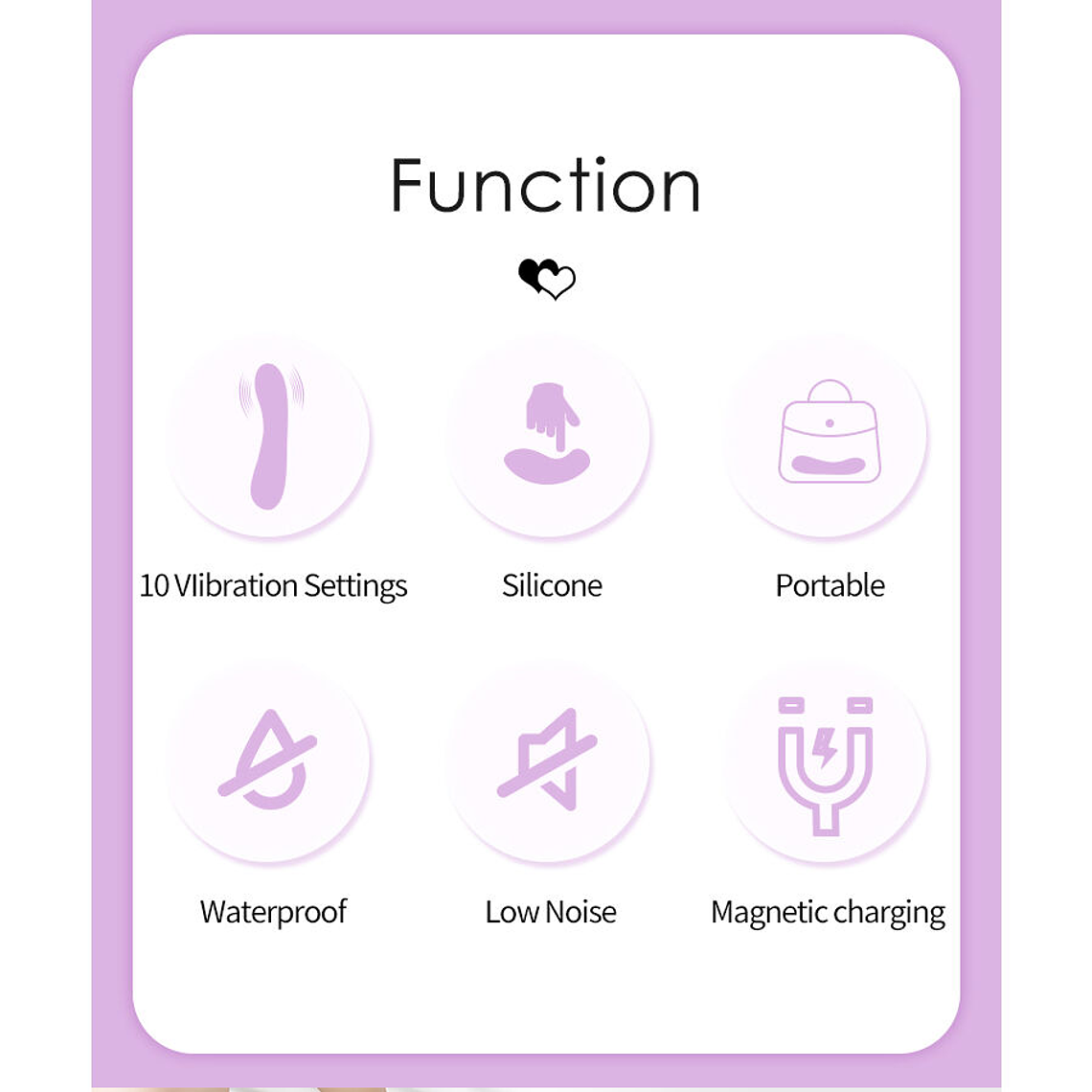 Vibrador DJ Rabbit Pretty Love morado para el punto G con anillo dorado, 10 modos. 8