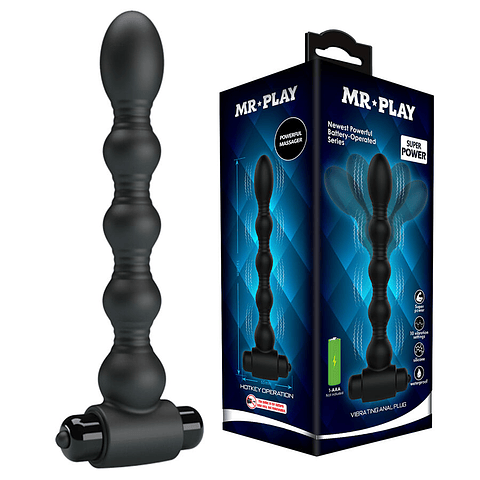 Tapón anal vibrador Mr Play con perlas, 10 funciones