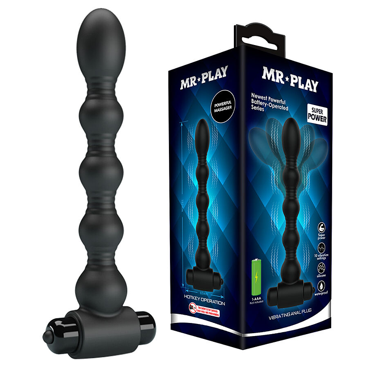 Mr Play Plug anal vibrant avec perles, 10 fonctions 1