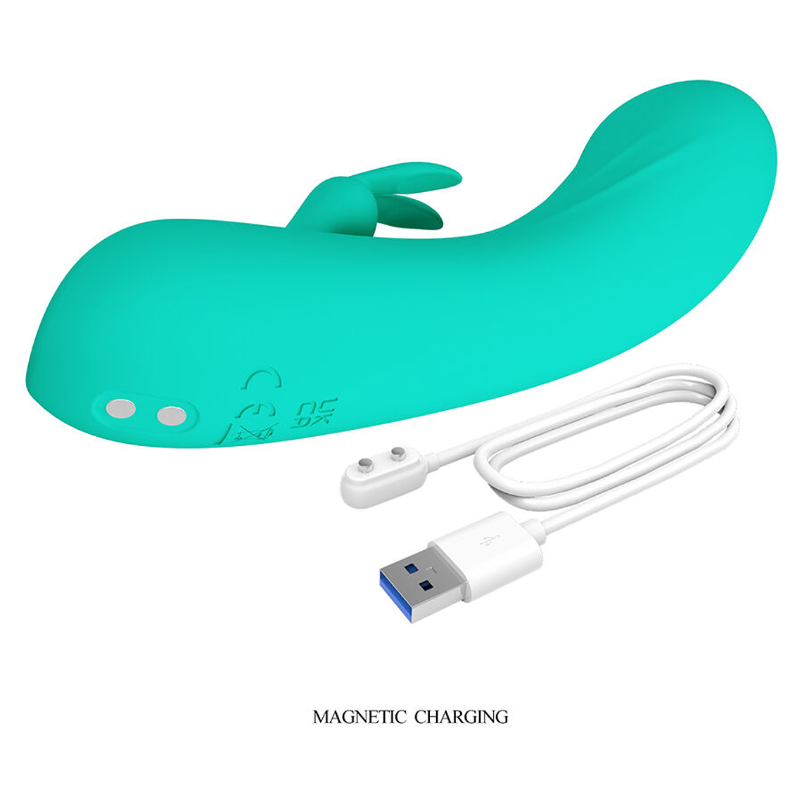 Vibromasseur point G Pretty Love Turquoise DJ Stick avec stimulateur clitoridien, 10 modes 8