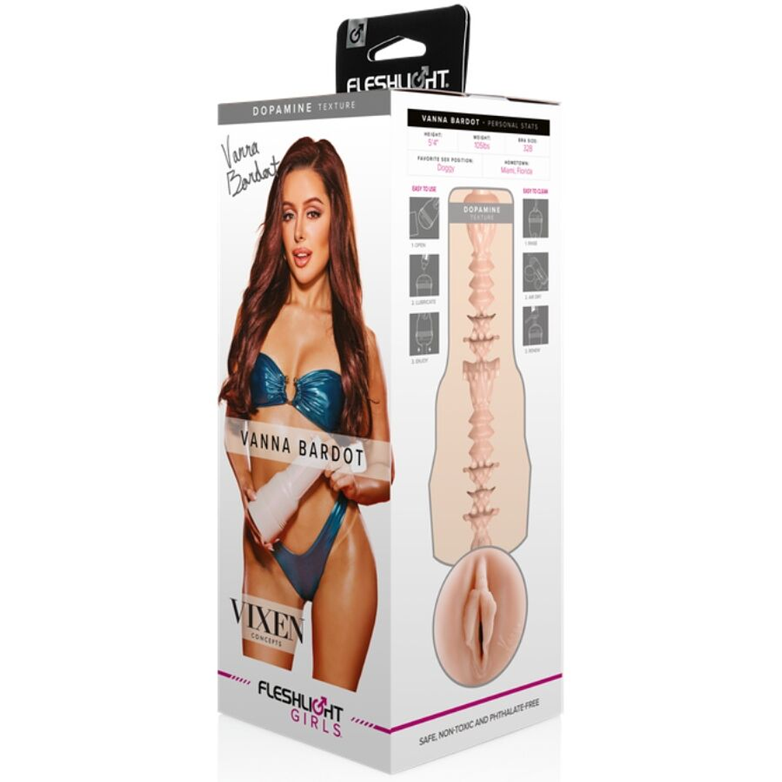 Masturbador Fleshlight Vanna Bardot Vagina Super Skin Sucção Ajustável 7