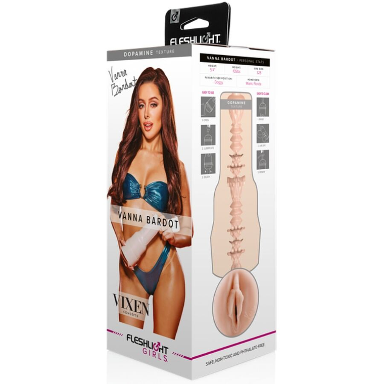 Masturbador Fleshlight Vanna Bardot Vagina Super Skin Sucção Ajustável 7