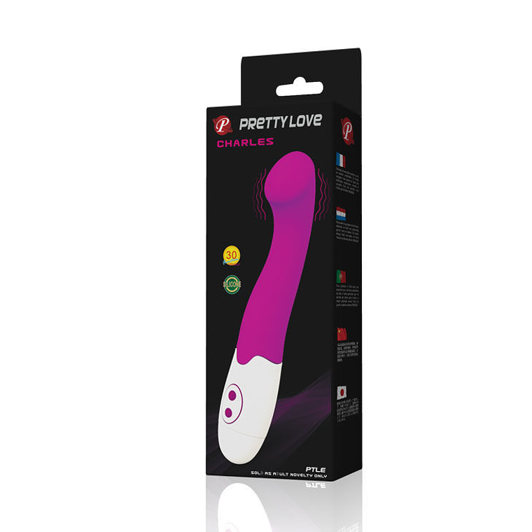 Vibrador Charles Pretty Love Lilás e Branco 30 Impulsos Silicone FDA 10