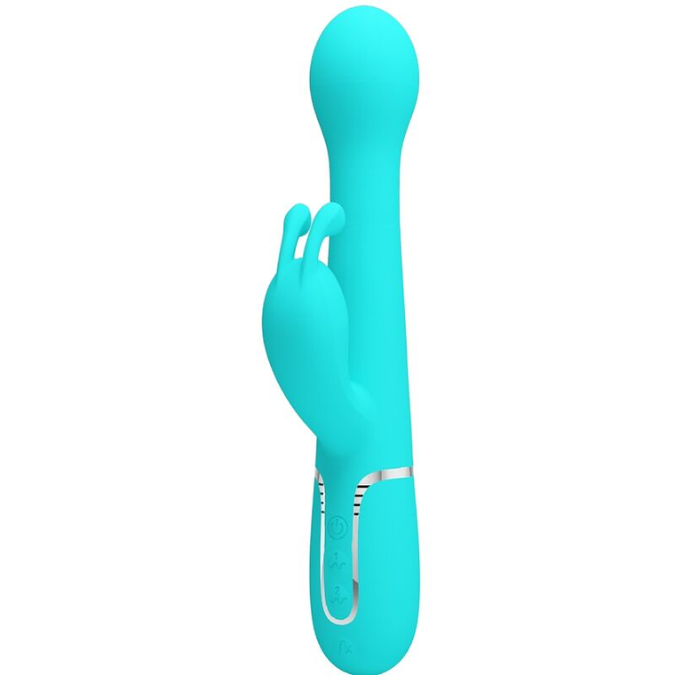 Vibrador Coelho Dejon Pretty Love 3 em 1 Multifunções Aqua Verde 6