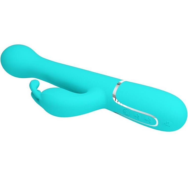 Vibrador Coelho Dejon Pretty Love 3 em 1 Multifunções Aqua Verde 8