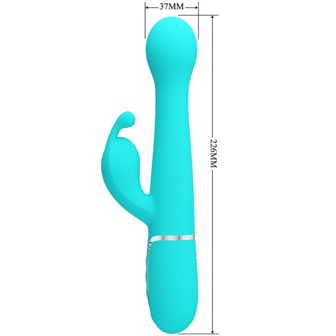 Vibrador Coelho Dejon Pretty Love 3 em 1 Multifunções Aqua Verde 9