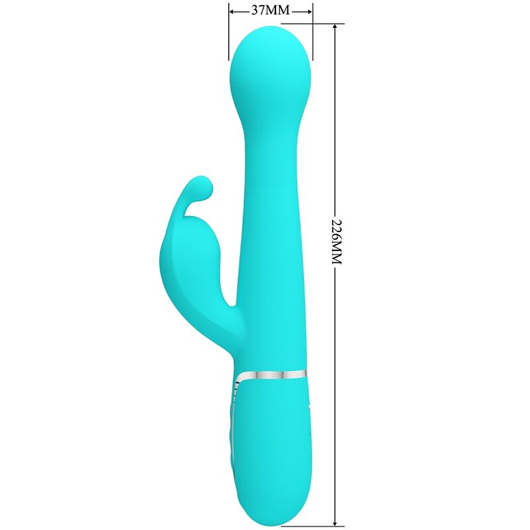 Vibrador Coelho Dejon Pretty Love 3 em 1 Multifunções Aqua Verde 9