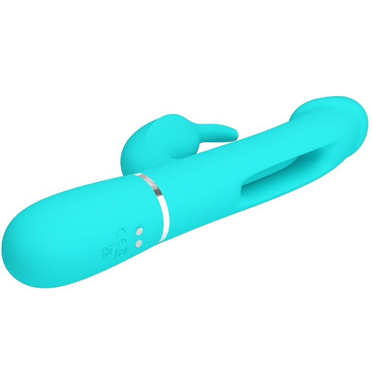 Vibrador Coelho Dejon Pretty Love 3 em 1 Multifunções Aqua Verde 6