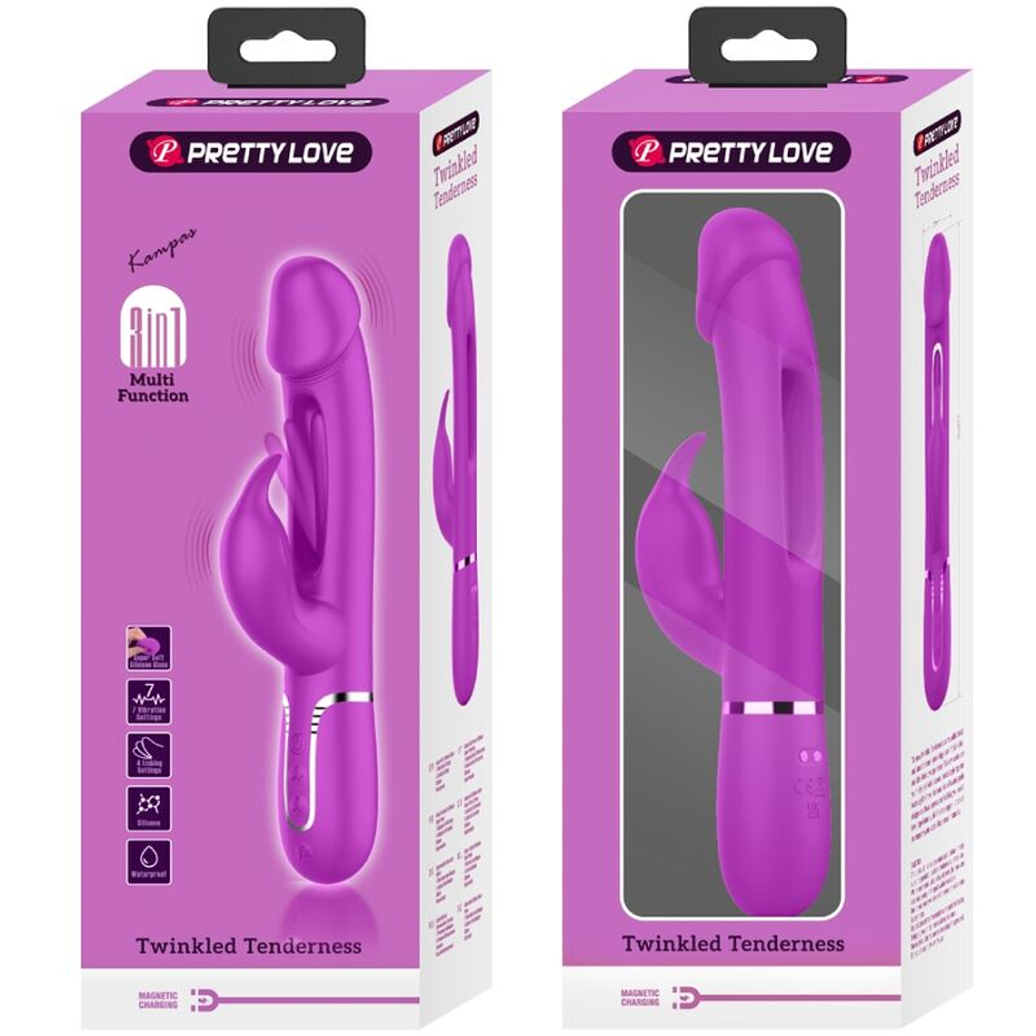 Vibrador Coelho Dejon Pretty Love 3 em 1 Multifunções Fúcsia 12