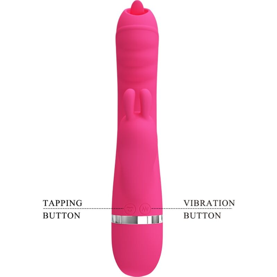 Vibrador Coelho Phoenix Pretty Love Rosa com Língua Tapping 7+4 Funções 4