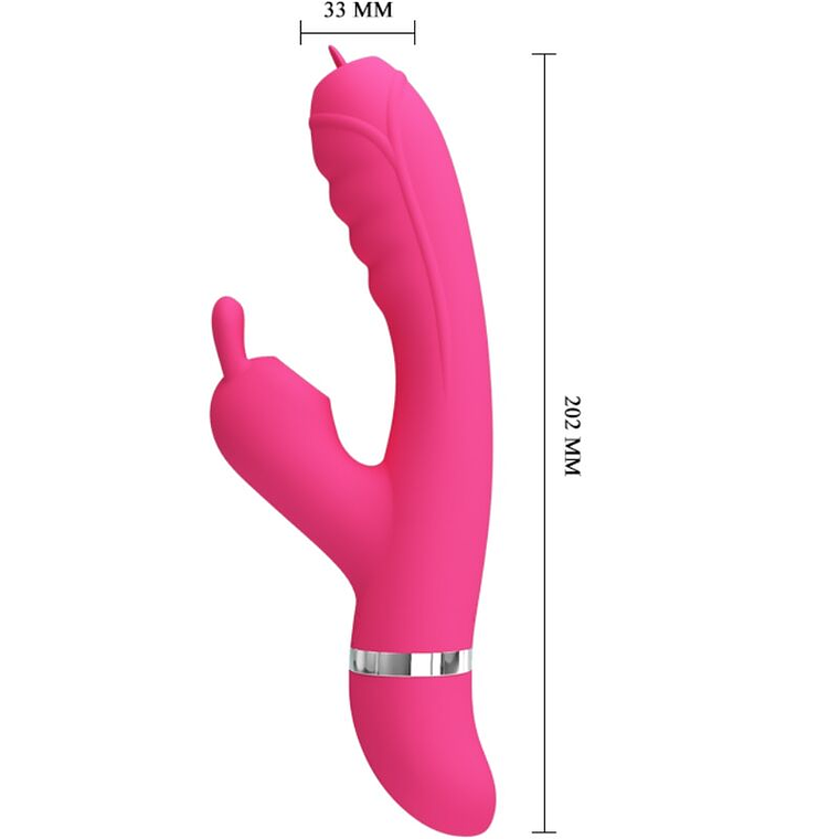 Vibrador Coelho Phoenix Pretty Love Rosa com Língua Tapping 7+4 Funções 5
