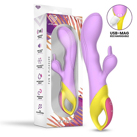 Vibrador Lilly Festival 10 Modos Silicone Ergonomico USB Magnético
