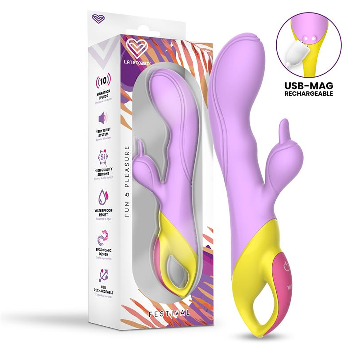 Lilly Festival Vibrator 10 Modes Ergonomic Silicone USB Magnetic 1