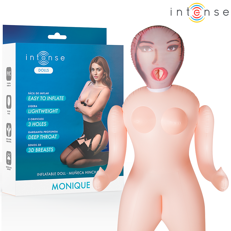 Boneca Insuflável Monique Intense Dolls 3 Orifícios Seios 3D 1,45m 4