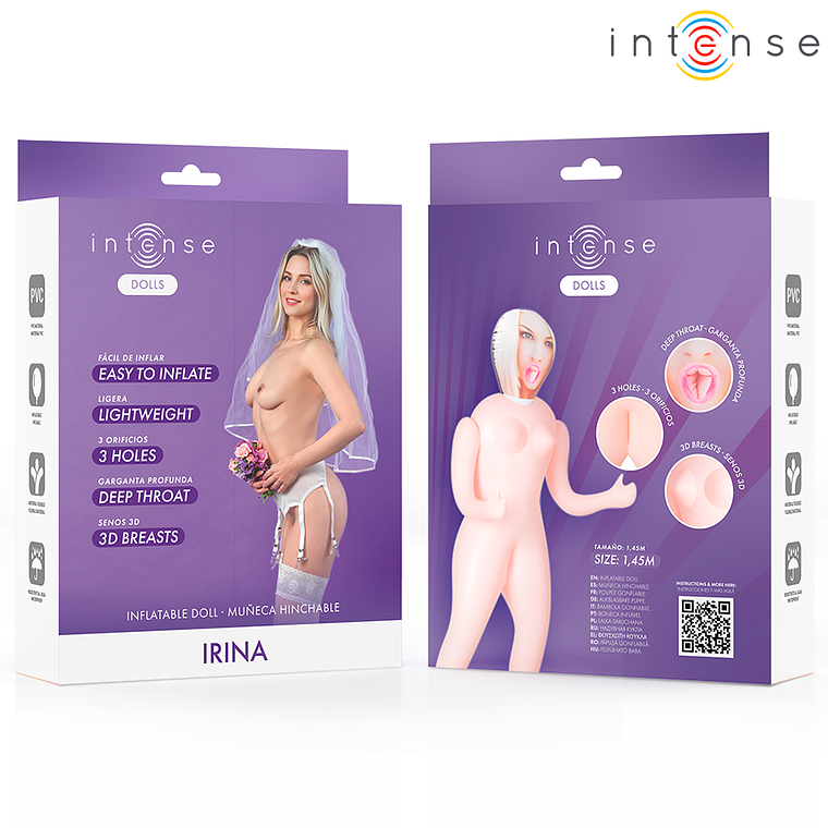Boneca Insuflável Irina Intense Dolls 3 Orifícios Seios 3D 1,45m 3