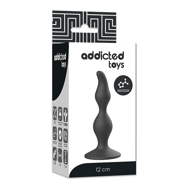Anal Plug Addicted Toys 12cm Silicone Beginners Black 5