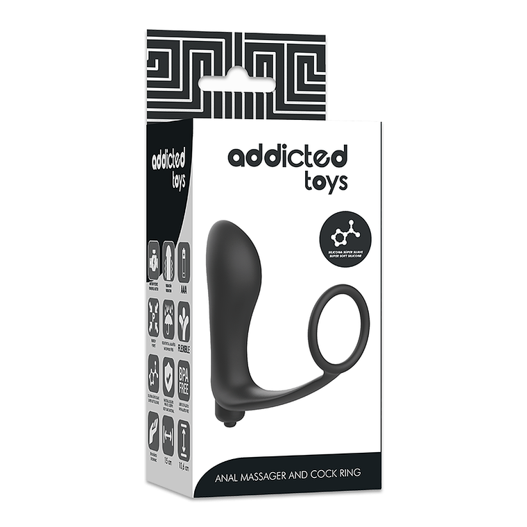 Addicted Toys Vibrating Anal Plug with Penis Ring 2 in 1 6