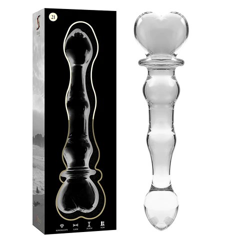 Dildo de Vidro Borosilicato Nebula 20,5cm Transparente Ibiza