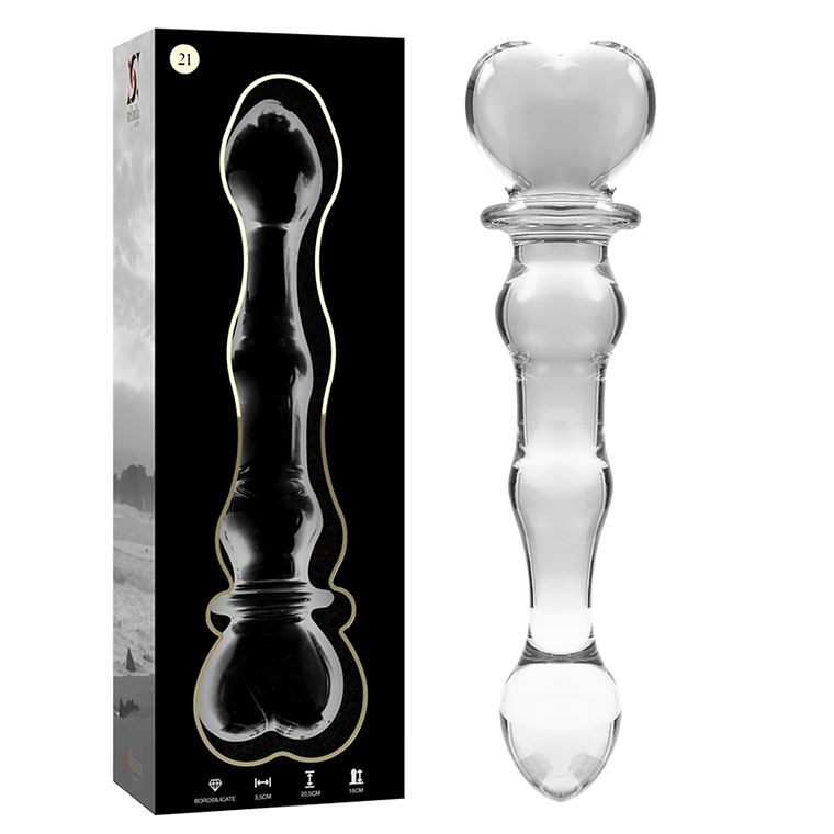 Dildo de Vidro Borosilicato Nebula 20,5cm Transparente Ibiza 1