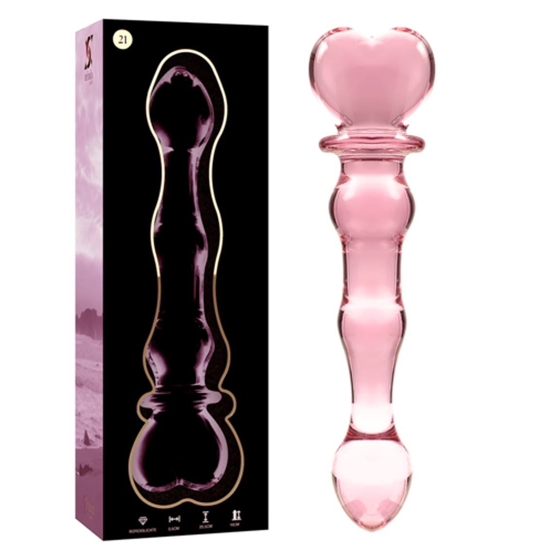 Dildo de Vidro Borosilicato Nebula 20,5cm Transparente Ibiza 7
