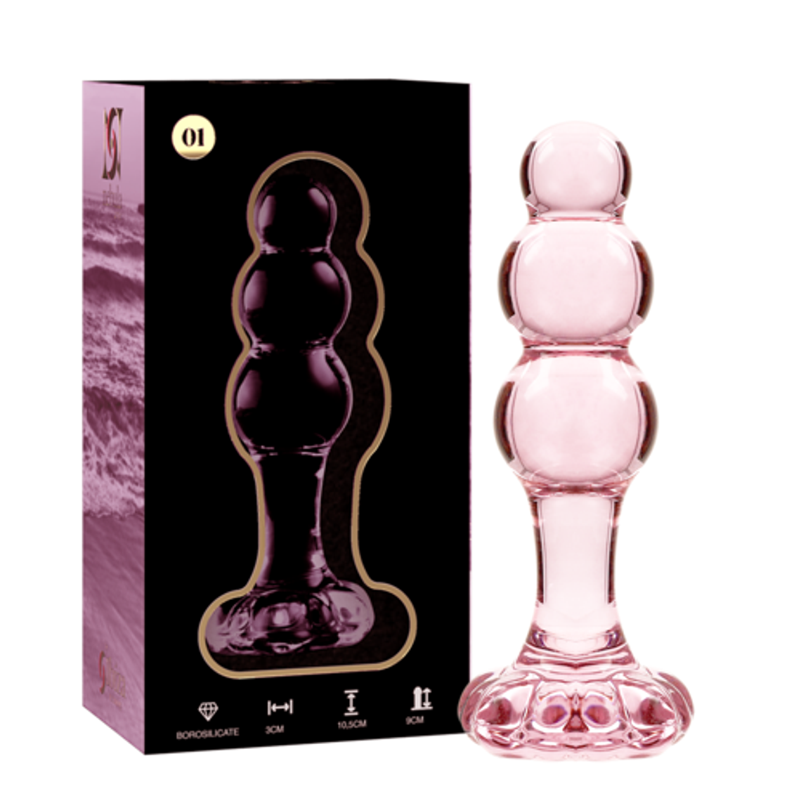 Tapón anal de vidrio borosilicato Nebula de 10,5 cm transparente 7