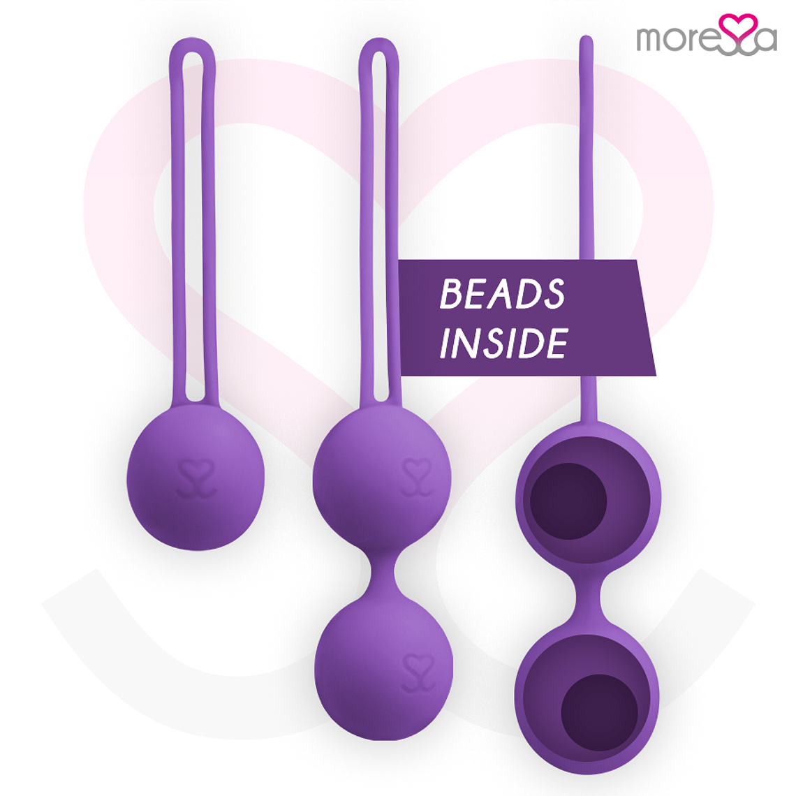 Bolas de Kegel Moressa Osian Premium Lilas 3 Pesos Silicone 4