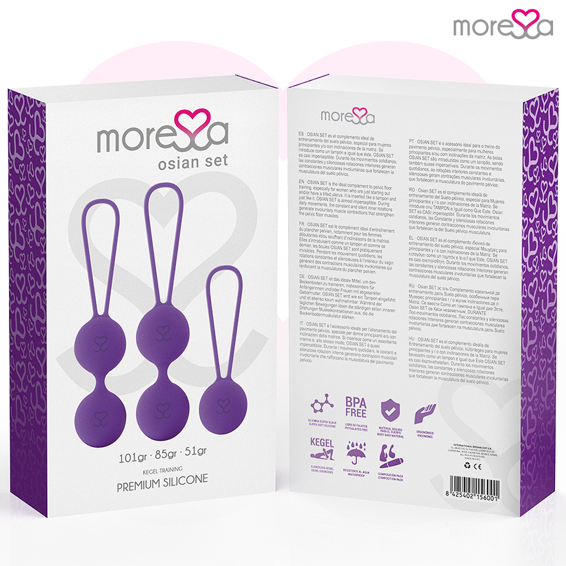 Bolas de Kegel Moressa Osian Premium Lilas 3 Pesos Silicone 8