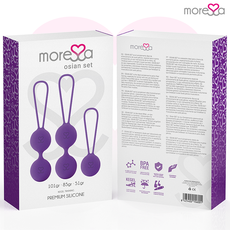 Bolas de Kegel Moressa Osian Premium Lilas 3 Pesos Silicone 8