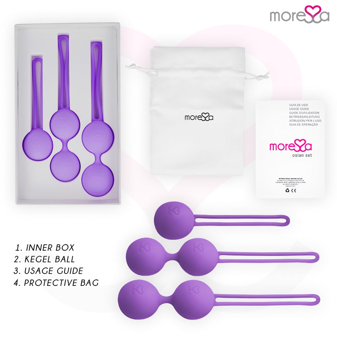 Bolas de Kegel Moressa Osian Premium Lilas 3 Pesos Silicone 7