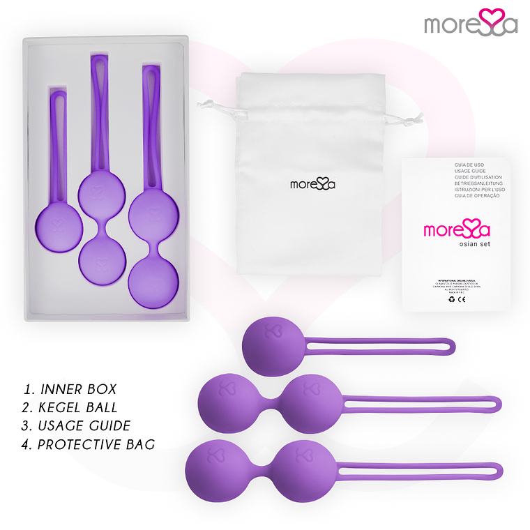 Bolas de Kegel Moressa Osian Premium Lilas 3 Pesos Silicone 7