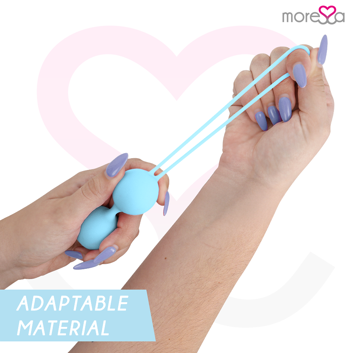 Bolas de Kegel Moressa Osian Dois Turquesa 101g Silicone Premium 3