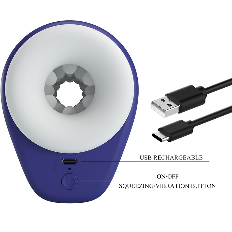 Masturbateur DJ Lady Pretty Love avec 5 modes de vibration et 5 positions de compression, USB-C 4