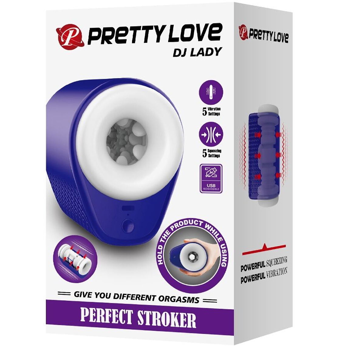 Masturbateur DJ Lady Pretty Love avec 5 modes de vibration et 5 positions de compression, USB-C 11