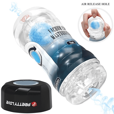 Masturbador Planeta Azul Pretty Love Copo com Bolas Rotativas