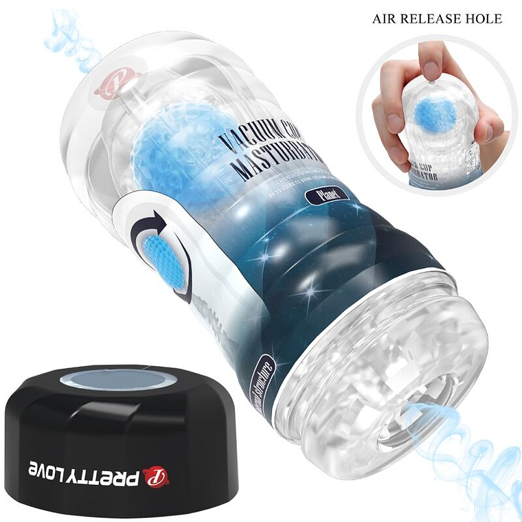 Masturbador Planeta Azul Pretty Love Copo com Bolas Rotativas 1