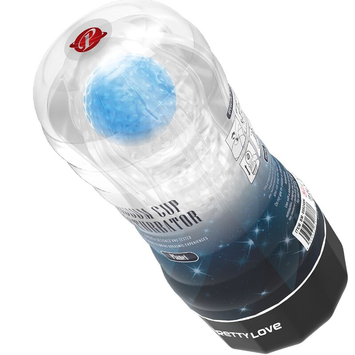 Masturbador Planeta Azul Pretty Love Copo com Bolas Rotativas 8