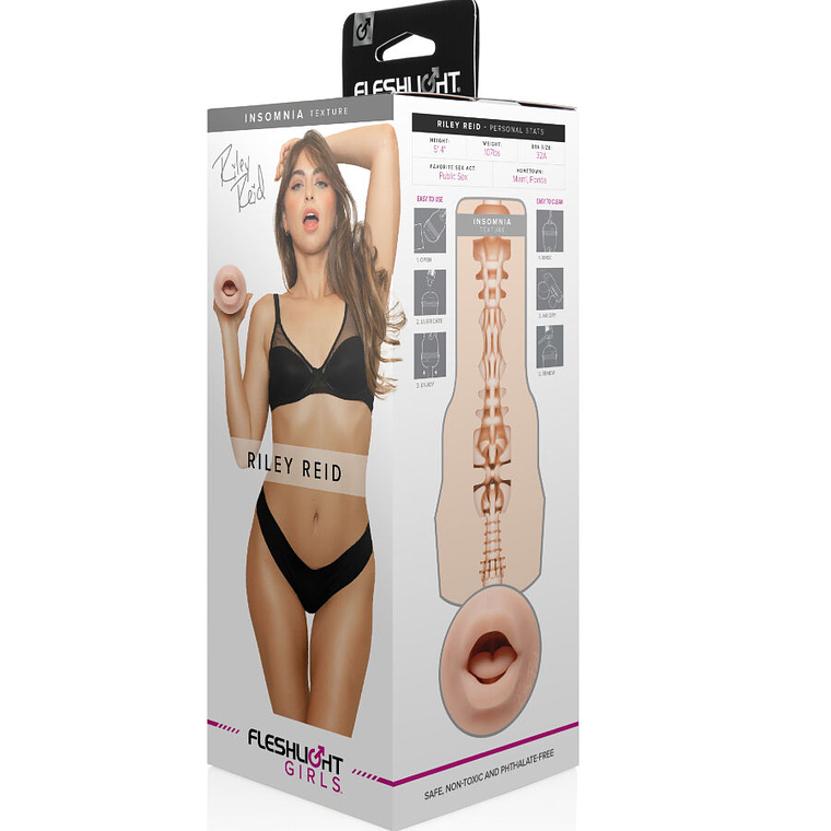 Masturbador Boca Fleshlight Riley Reid Insónia Realista 10